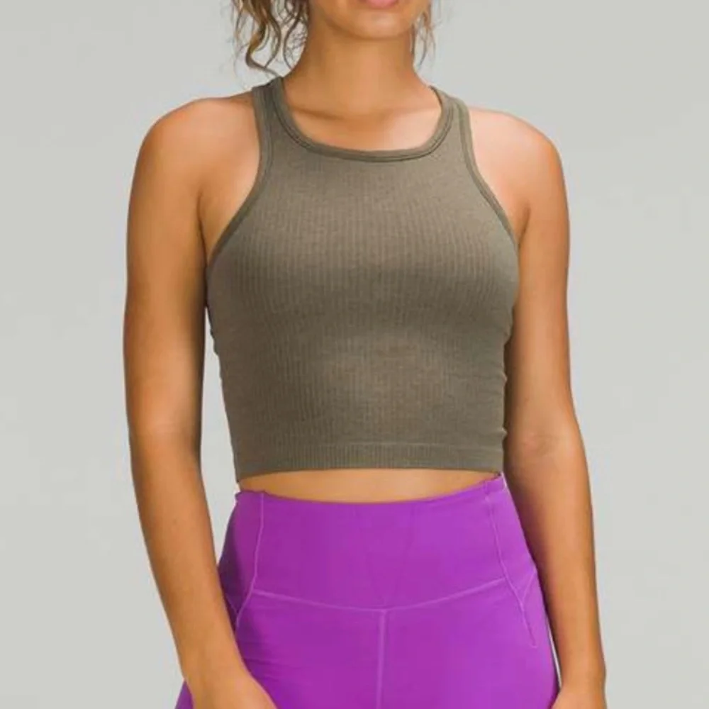 NWT Lululemon Ebb to Street Cropped Racerback Tank Top - Carob Brown - Picture 5 of 8
